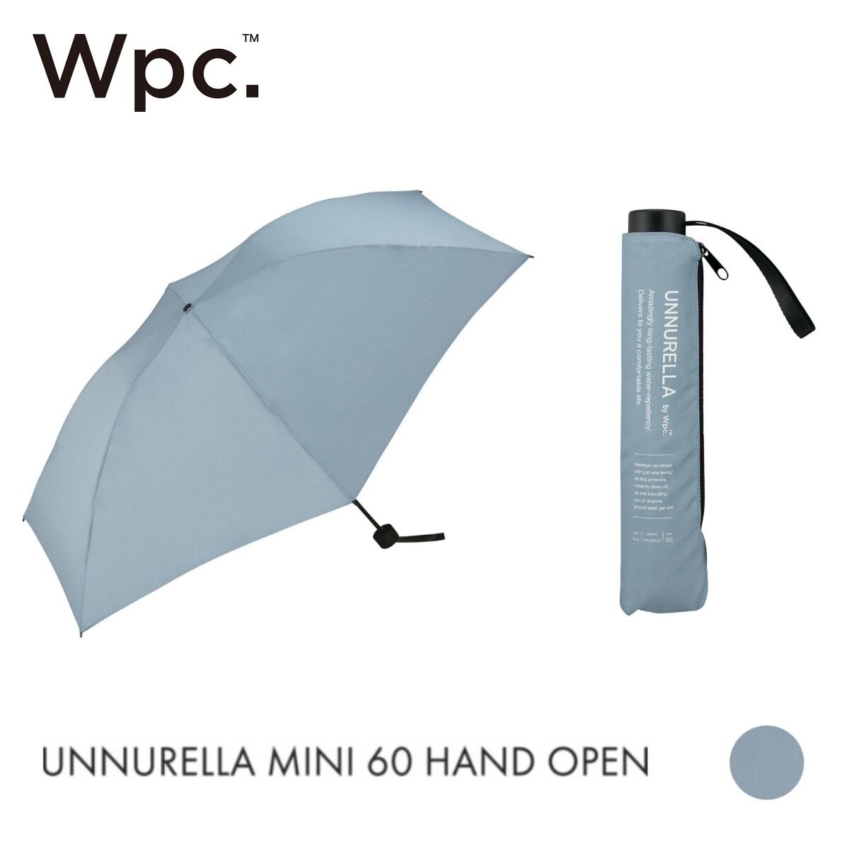 WPC - UNNURELLA MINI 60 Super Waterproof Folding Umbrella UN002|Used in both rain and shine|Sun protection|Shade|Retractable umbrella - Gray