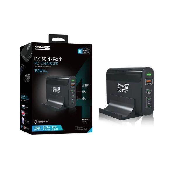 Xpower - XpowerPro DX150 4輸出快速充電器|PD 3.0 快充|桌面式|Type-C|USB-A|SCP|QC 3.0