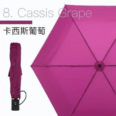 Amvel - VERYKAL Super light one-touch automatic folding umbrella|water cover|automatic switch cover|sunscreen|sunshade|bone-shrinking cover|164g|windproof-grape purple