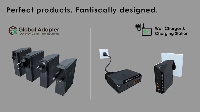 Ego - EXINNO 120W instant output display 6-hole USB charger EX120|Charger socket|Quick Fork Fire Bull|PD|PPS|QC5+