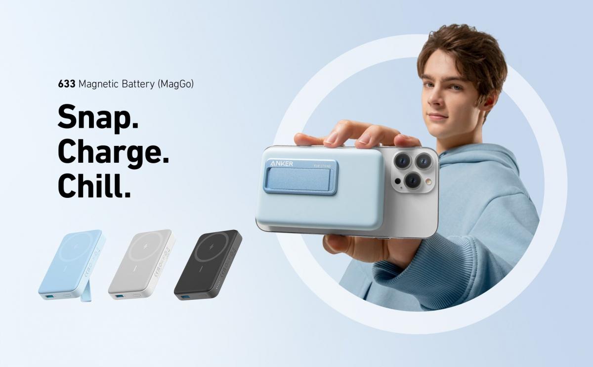 Anker - MagGo 633 10000mAh MagSafe磁充無線充電行動電源|外置電池|移動電池|尿袋 A1641