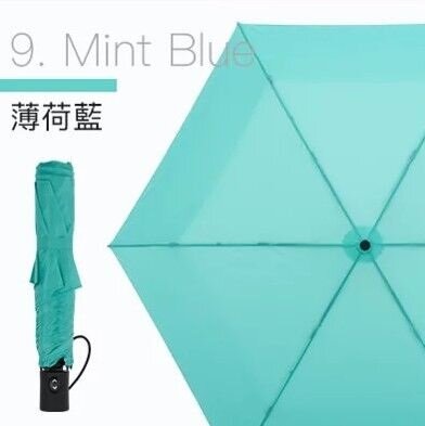 Amvel - VERYKAL Super light one-touch automatic folding umbrella|water cover|automatic opening and closing cover|sun protection|sun protection|bone-retracting cover|164g|windproof-mint blue