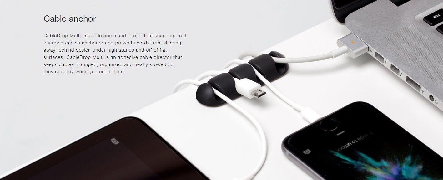 Bluelounge - CableDrop Multi Multi-Slot Cable Organizer - Vivid Color (Pack of 2)