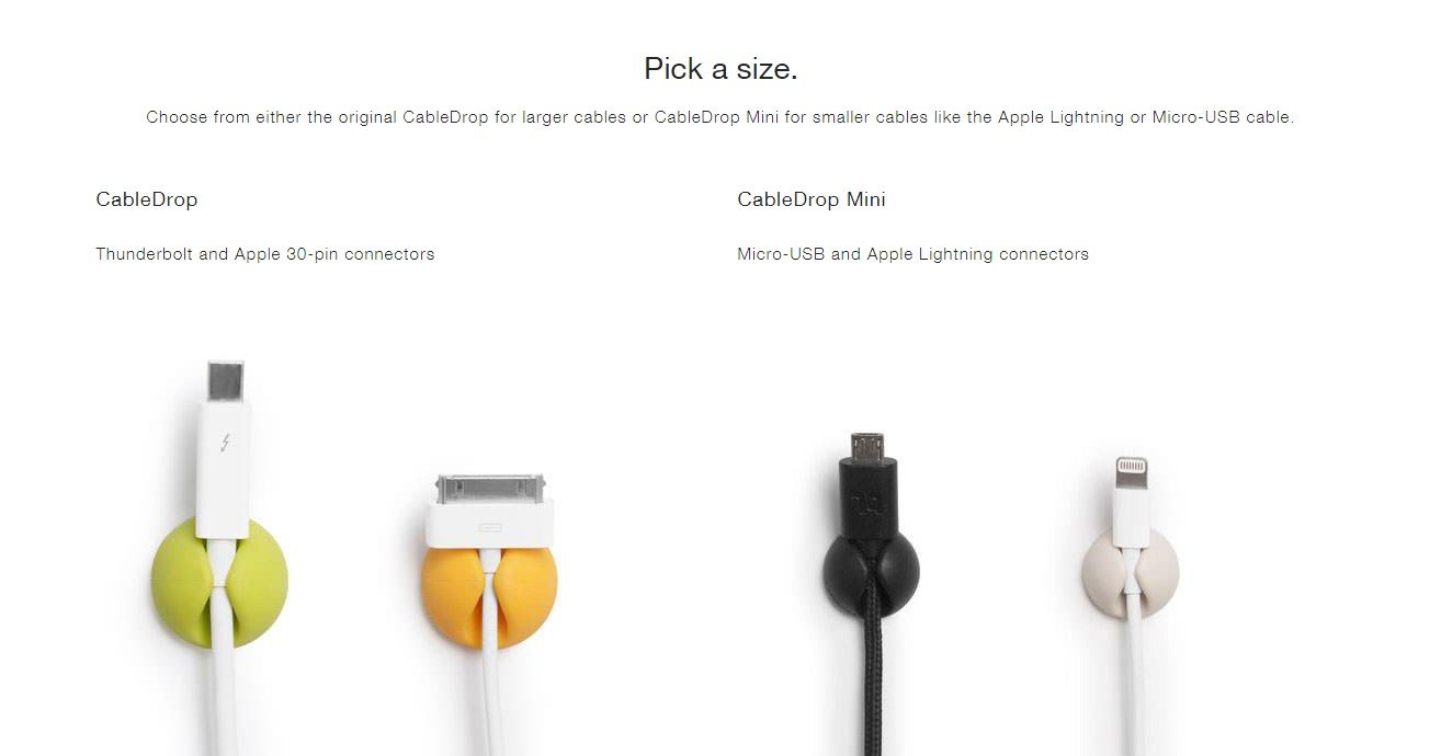 Bluelounge - CableDrop Multi-Purpose Cable Organizer - White (Pack of 6)