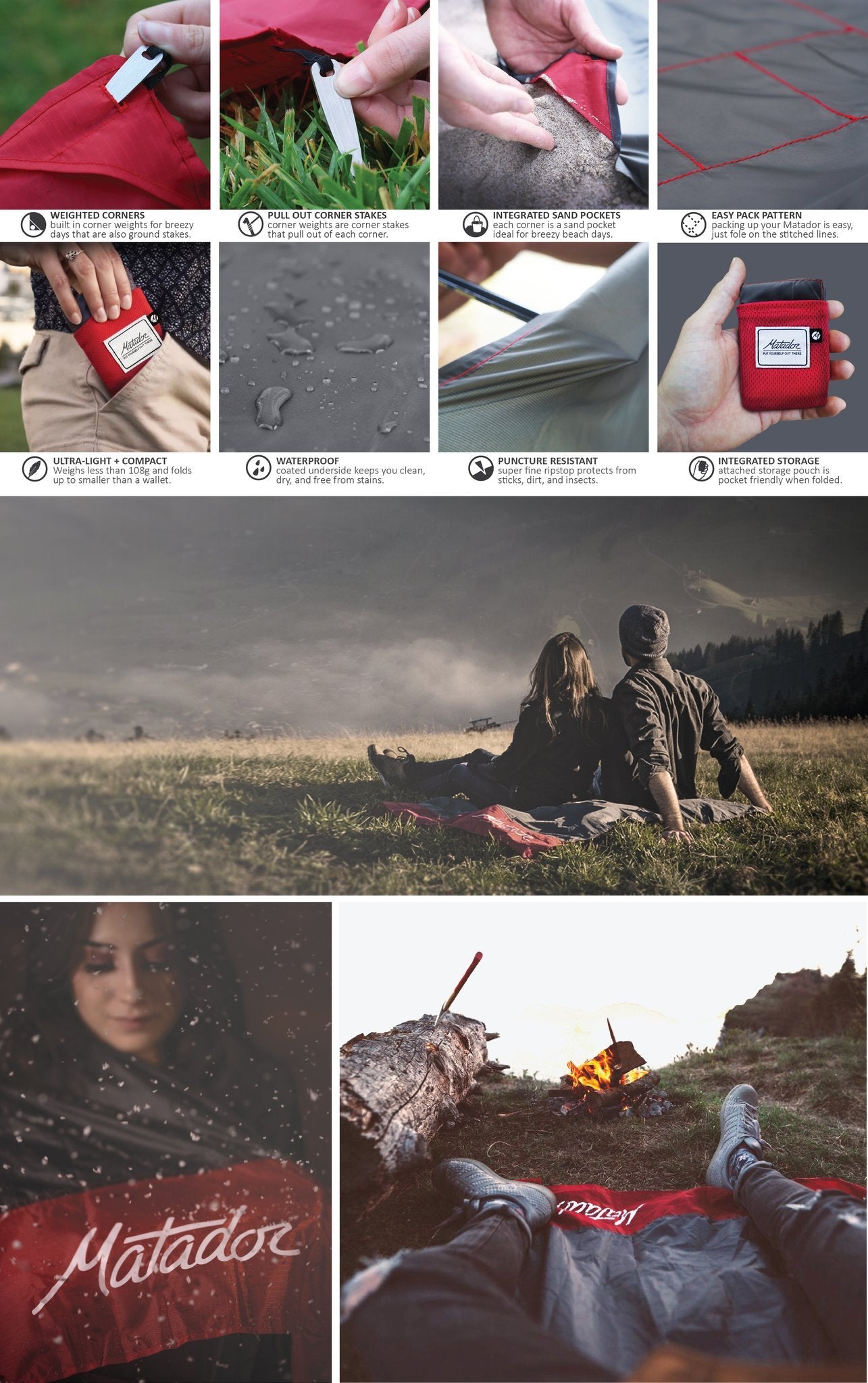 MATADOR - Palm outdoor multifunctional mat - Red