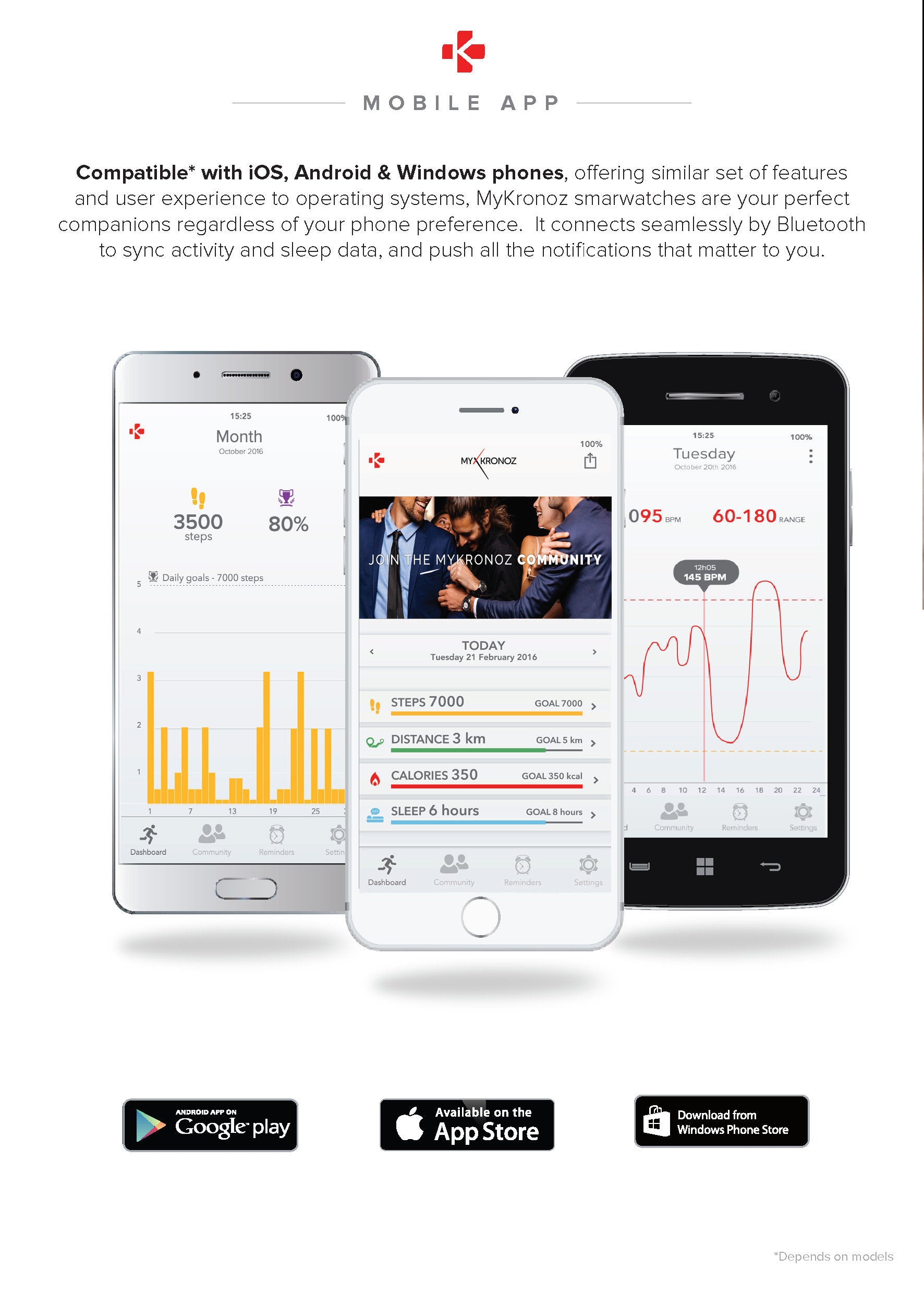 MyKronoz - ZeTime Premium - Brushed Pink Gold/Brown Vintage Leather (44mm)