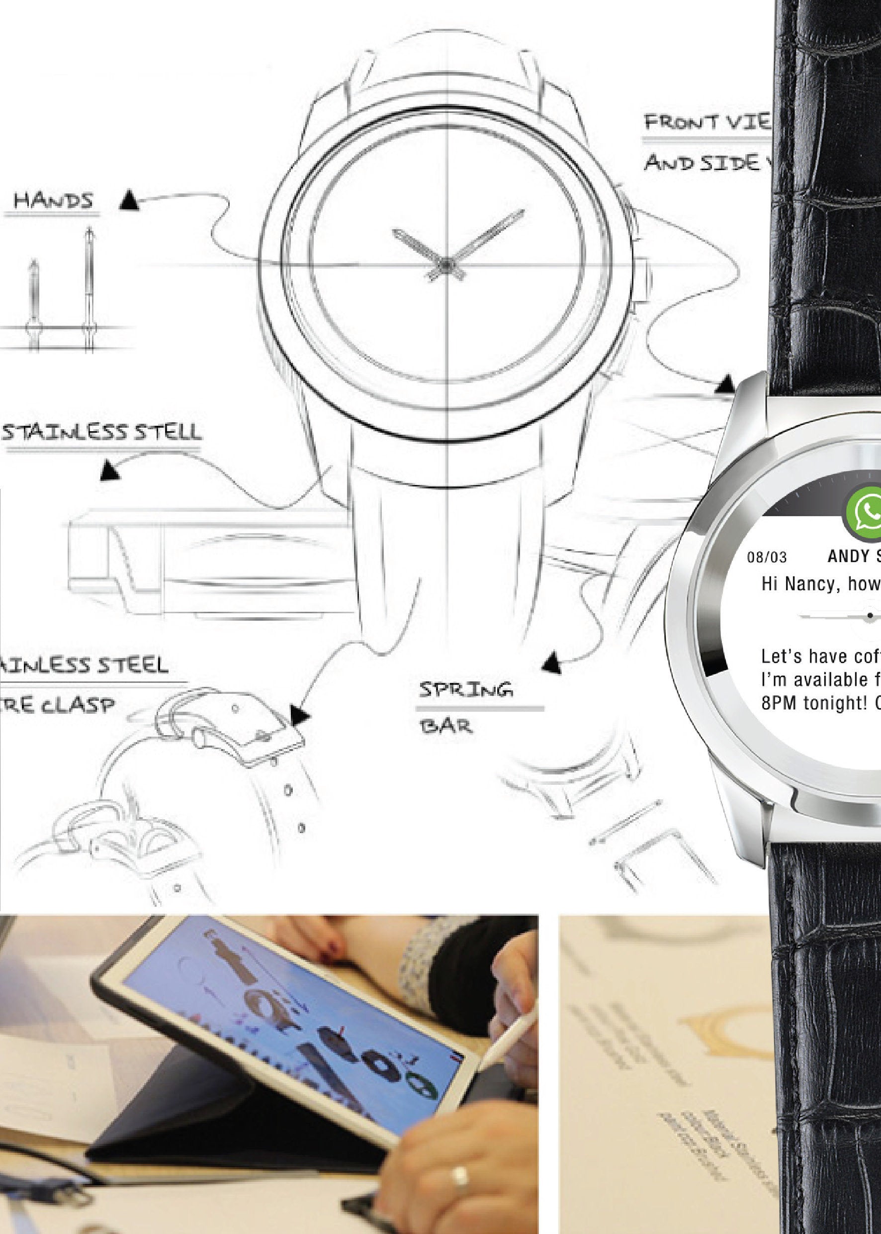 MyKronoz - ZeTime Premium - Brushed Pink Gold/Brown Vintage Leather (44mm)