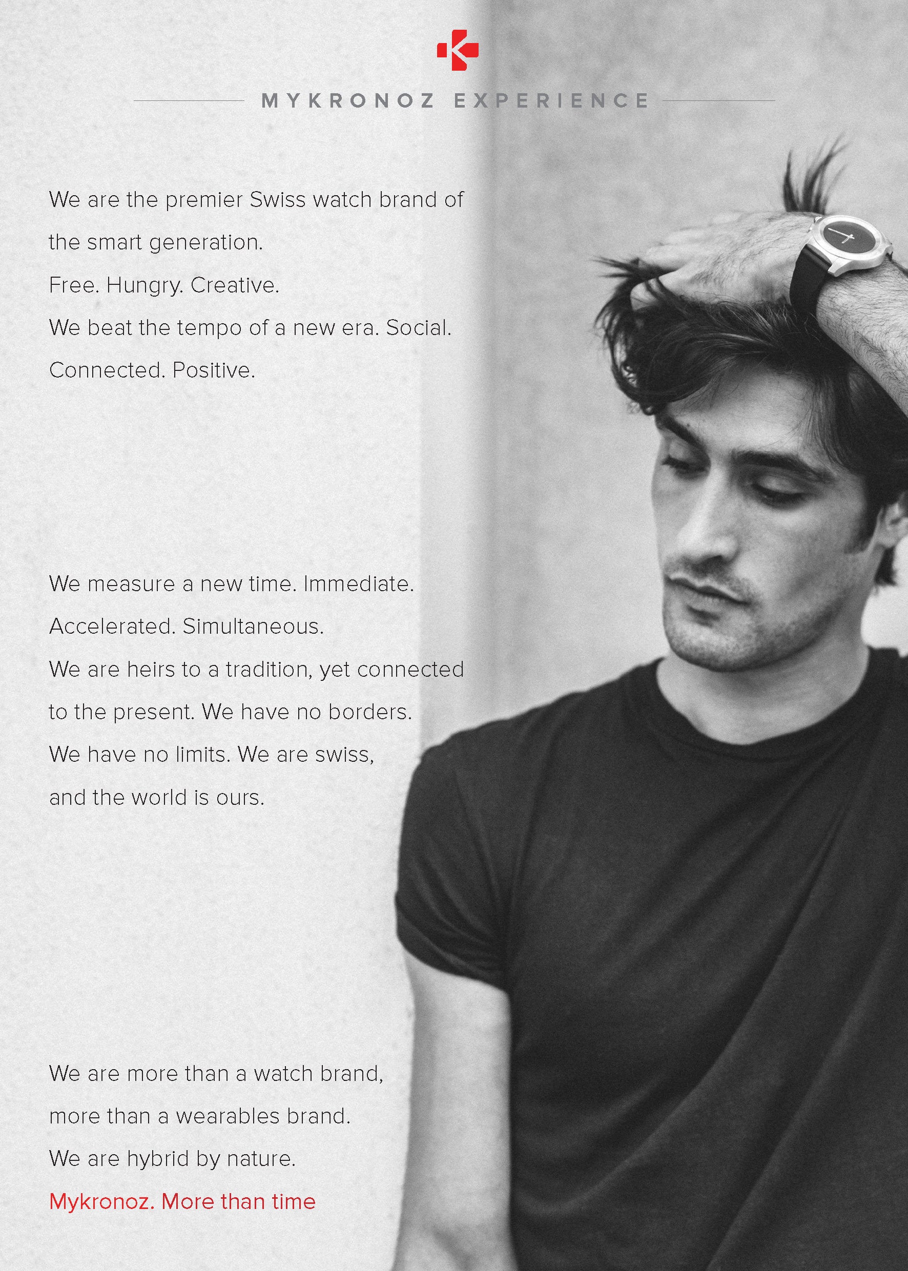 MyKronoz - ZeTime Premium - Brushed Pink Gold/Brown Vintage Leather (44mm)