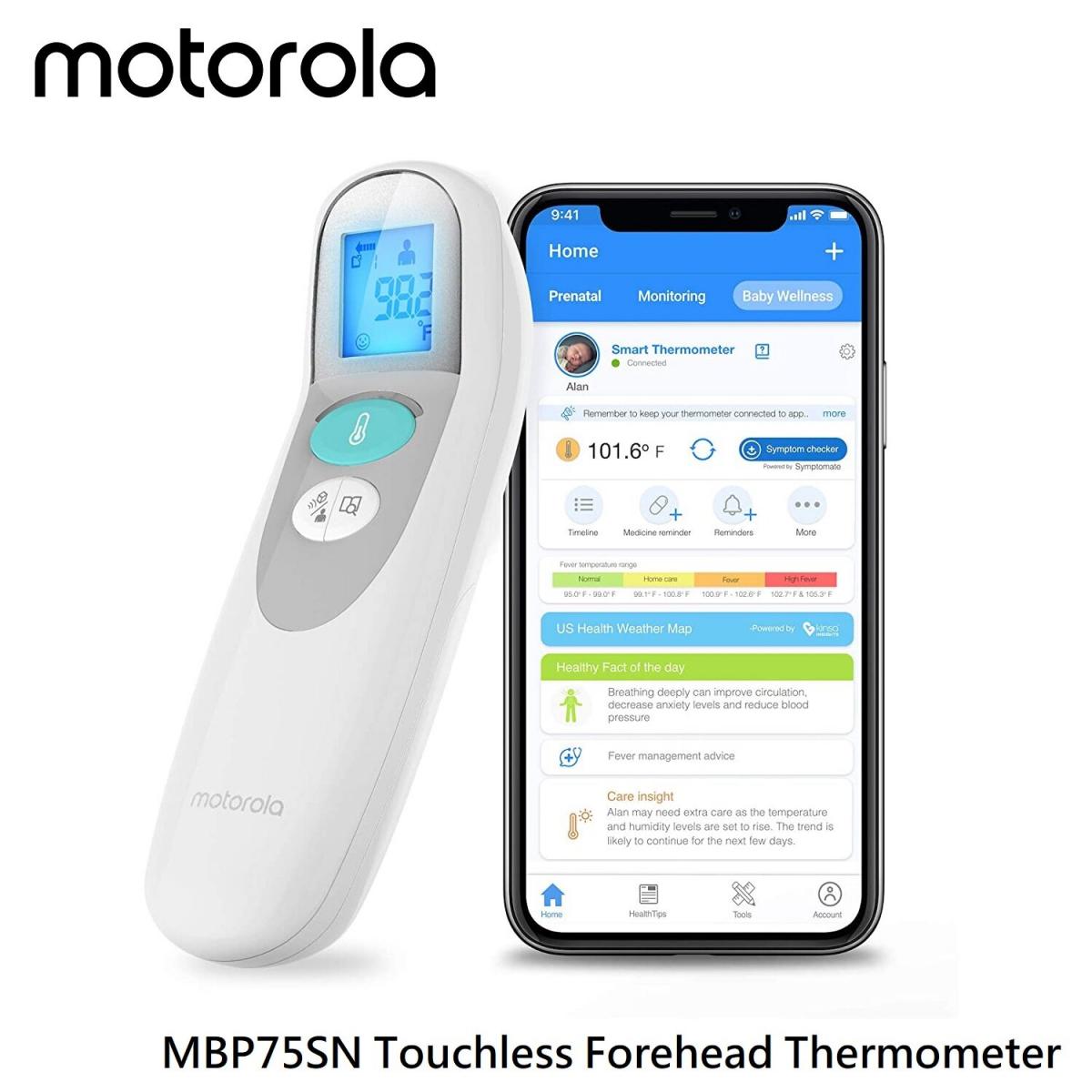Motorola - Motorola MBP75SN non-contact forehead thermometer | 3-in-1 smart forehead thermometer | forehead probe | thermometer | heat detector | infrared