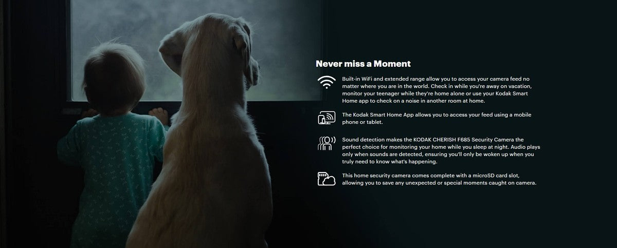 柯達 - CHERISH F685 智能全高清PTZ家居攝影機【香港行貨】