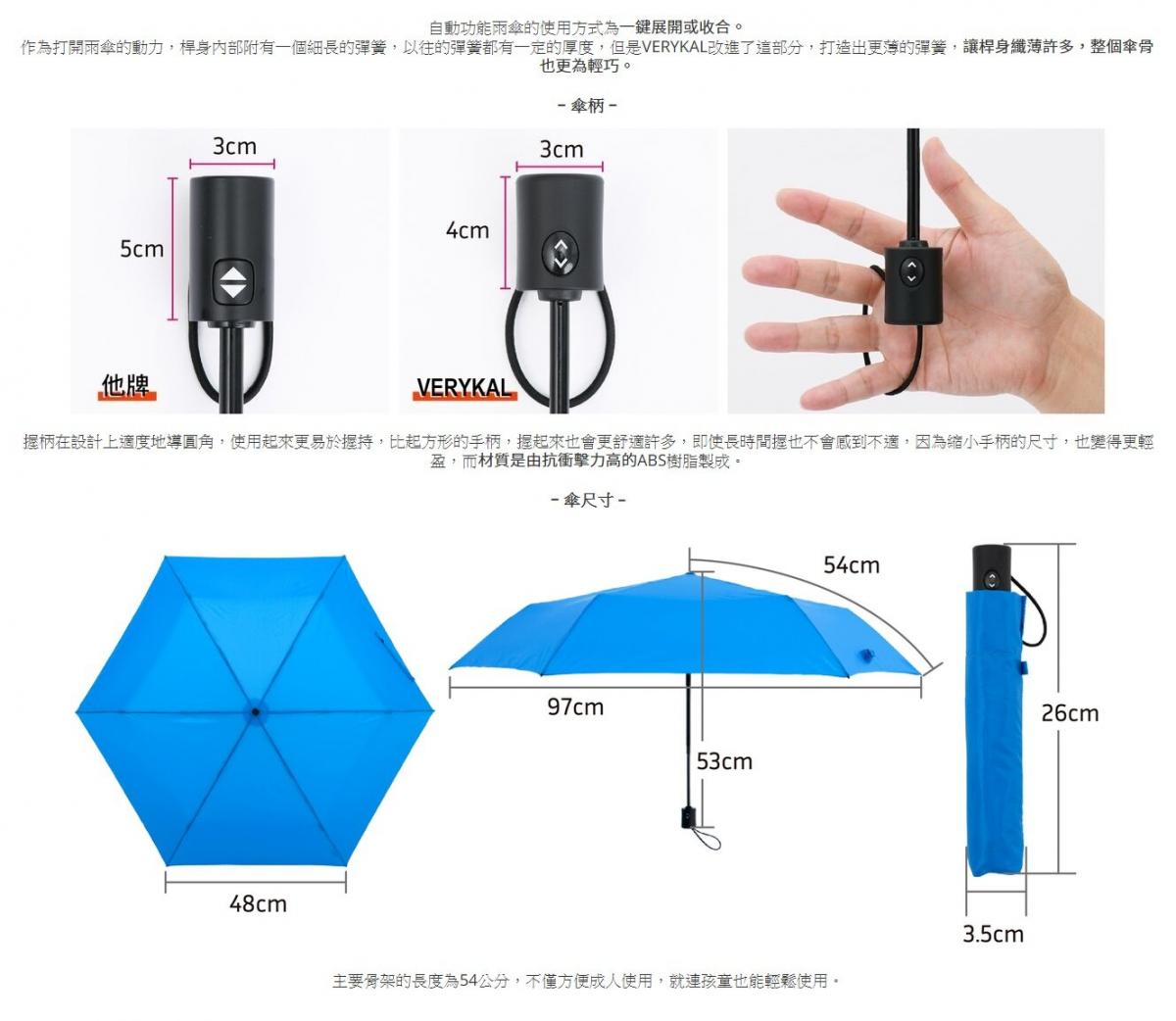 Amvel - VERYKAL Super light one-touch automatic folding umbrella|water cover|automatic switch cover|sunscreen|sunshade|bone-shrinking cover|164g|windproof-grape purple