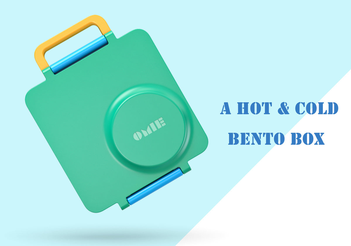 OmieBox - Hot and cold three-layer leak-proof lunch box - Blue Green