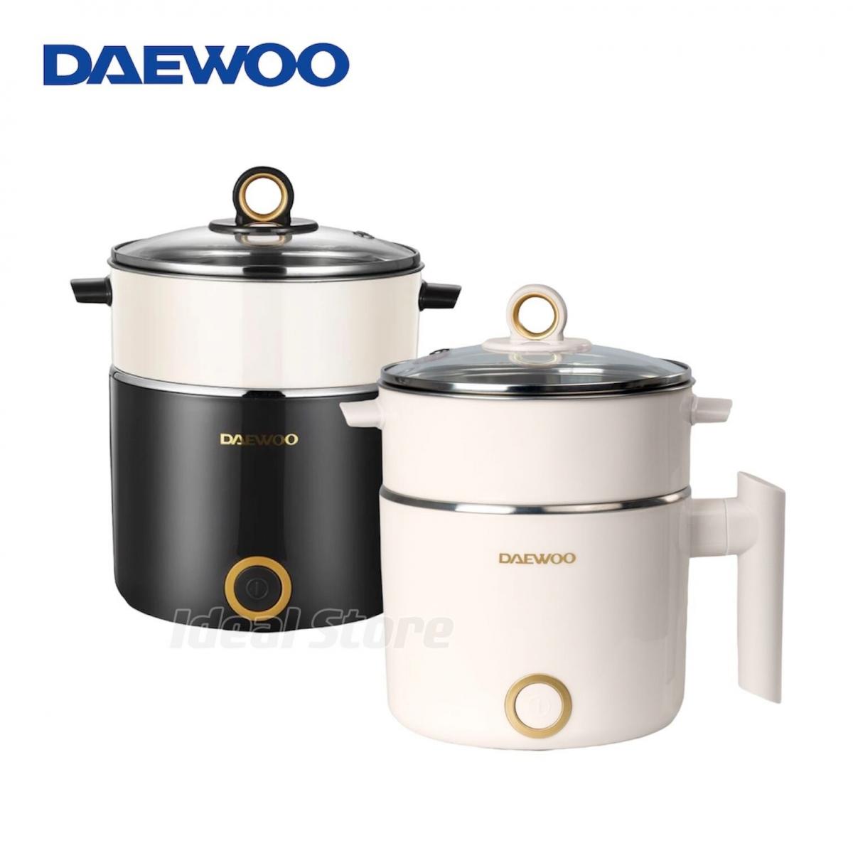 DAEWOO - Double-layer electric cooking pot|Steaming on top and cooking on the bottom|Electric hot pot|Hot pot|One person pot|Fireless cooking DYZM-1266
