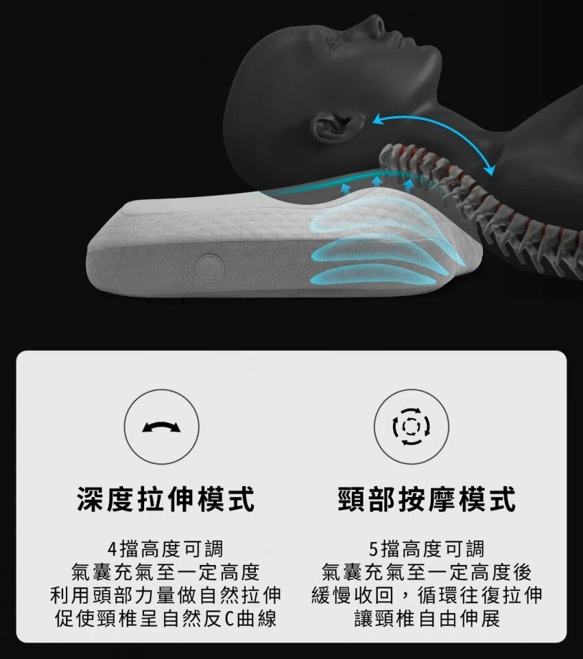 LERAVAN - 樂伽 AI智能頸椎按摩睡眠枕|記憶海綿枕頭|喚醒模式|溫感熱敷|智能枕頭