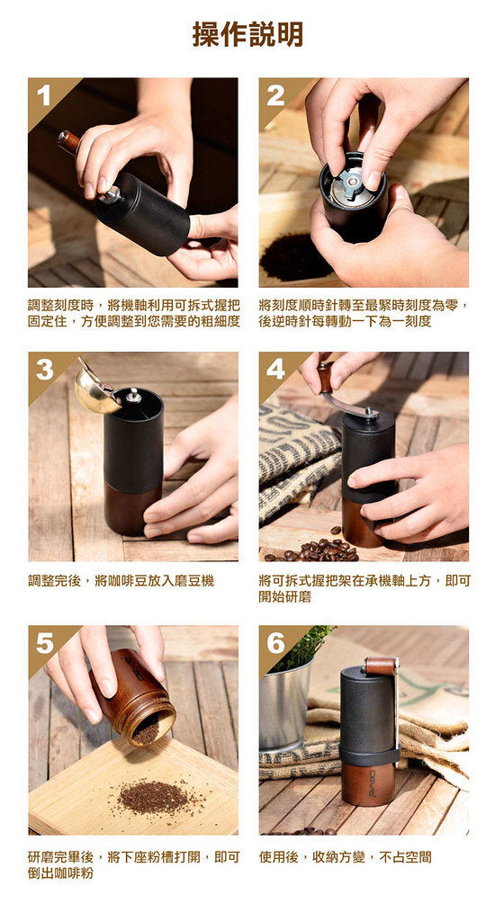 Driver - Solid wood and fine steel mini grinder|Hand-crank bean grinding|Manual bean grinding machine