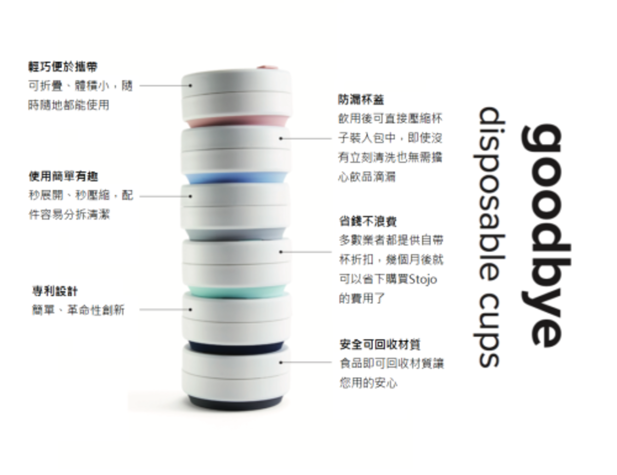 Stojo - Biggie 16oz 可壓縮口袋杯 - 石英白