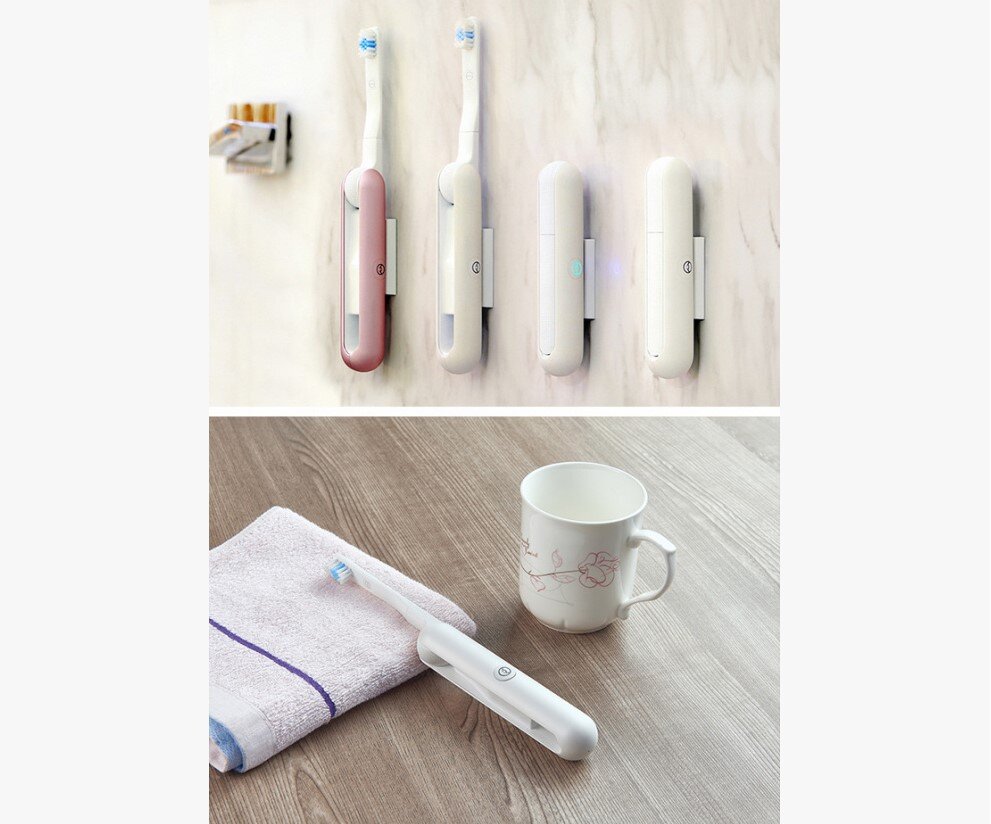 HAHATEC - uToothCare Folding LED Sterilizing Portable Electric Toothbrush|Portable Toothbrush|Travel Toothbrush|UV-C Ultraviolet Disinfection UTC600