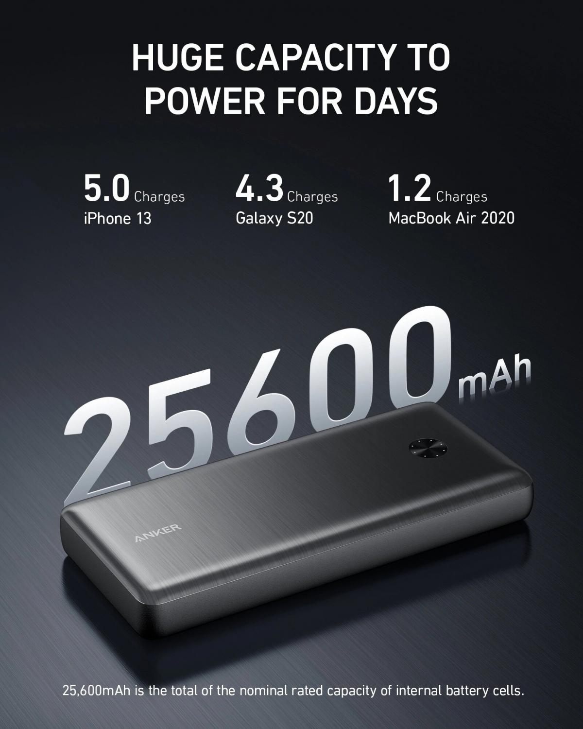 Anker - PowerCore III Elite 26K 87W 4輸出行動電源 A1291|25600mAh|747 Power Bank|流動電池|尿袋