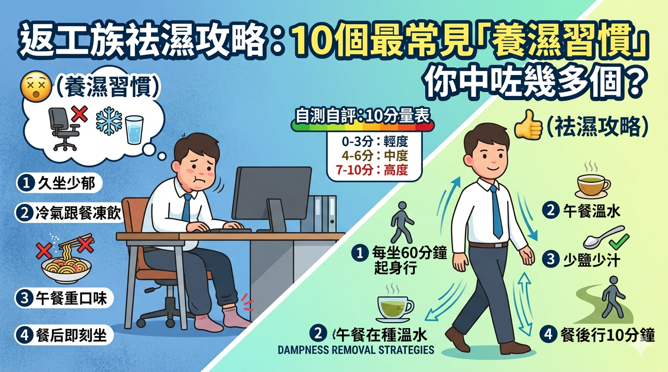 返工族祛濕攻略：10 個最常見「養濕習慣」你中咗幾多個？😵💫