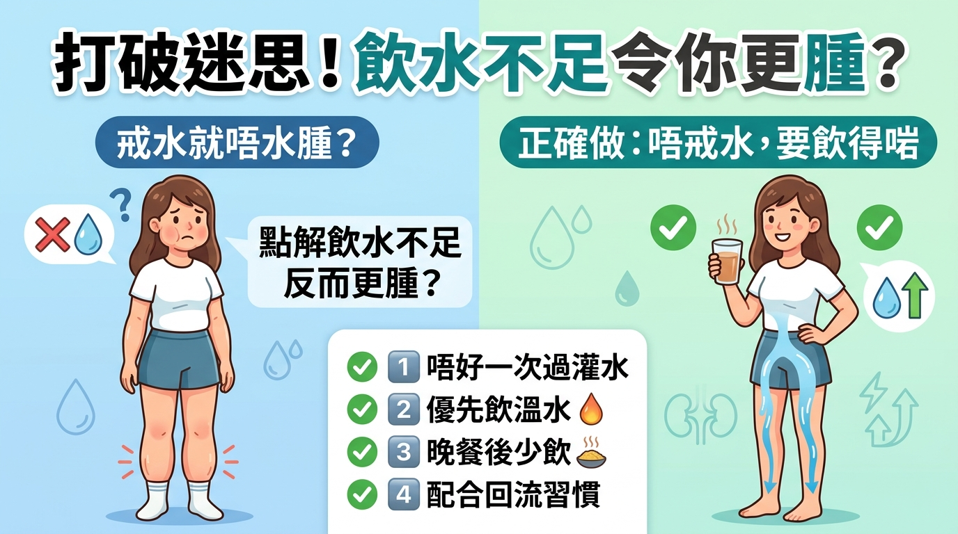 戒水就唔水腫？點解飲水不足反而更腫？💧