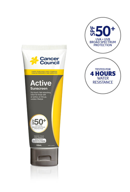 Cancer Council Active Sunscreen SPF50+ 110ml (grey)