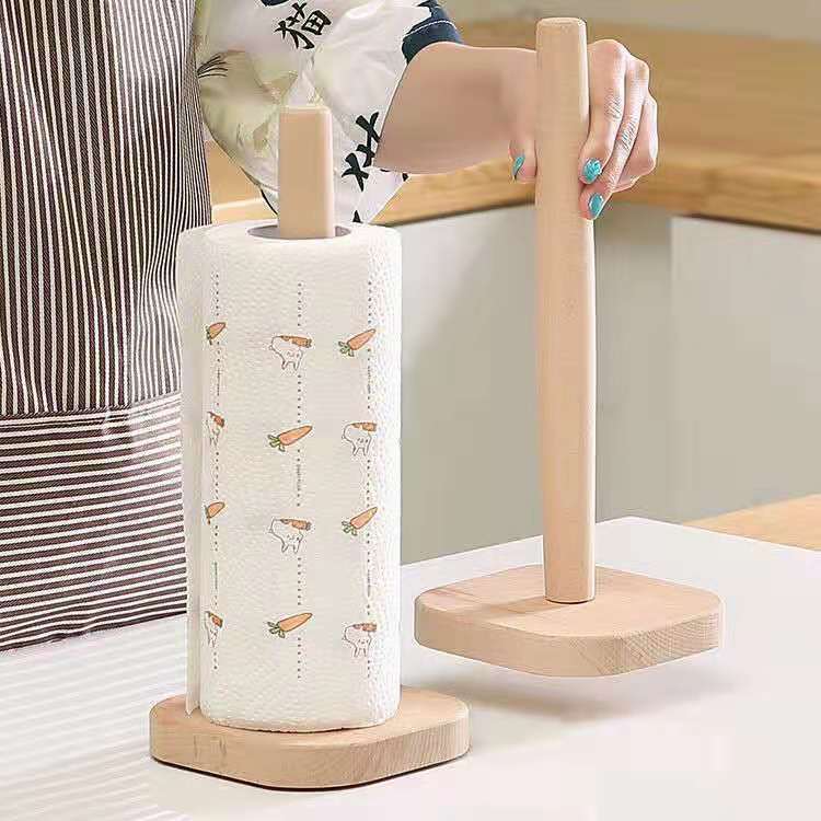 天然櫸木廚房紙巾架