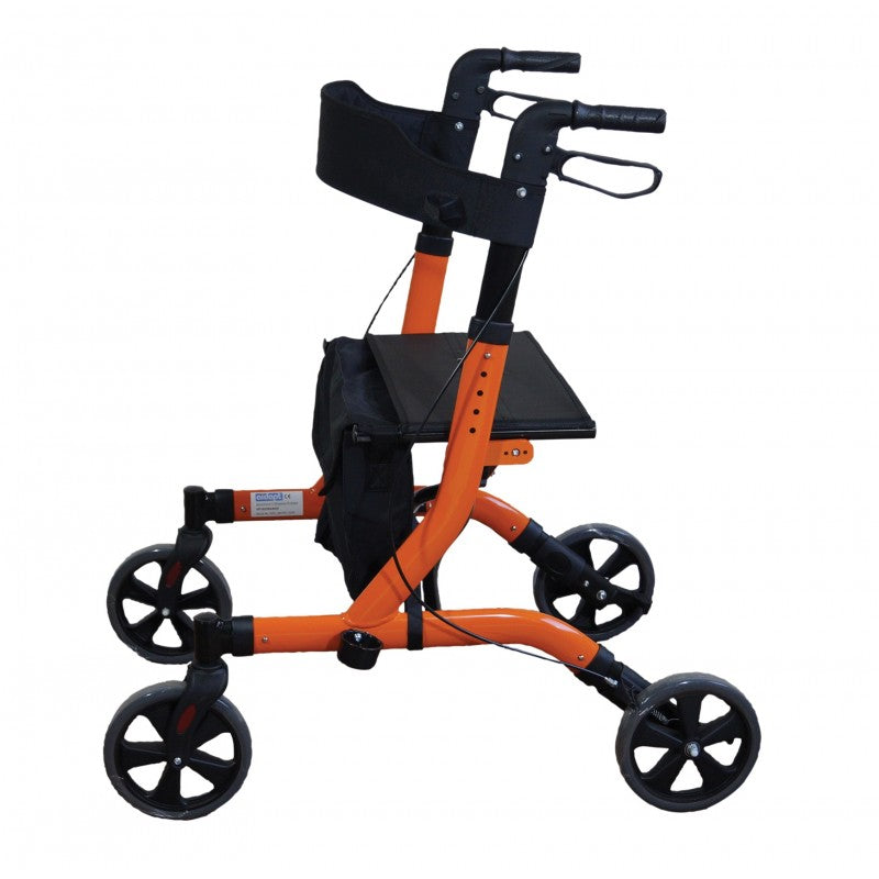 Aidapt Deluxe Ultra Lightweight Folding 4 Wheeled Rollator - Orange