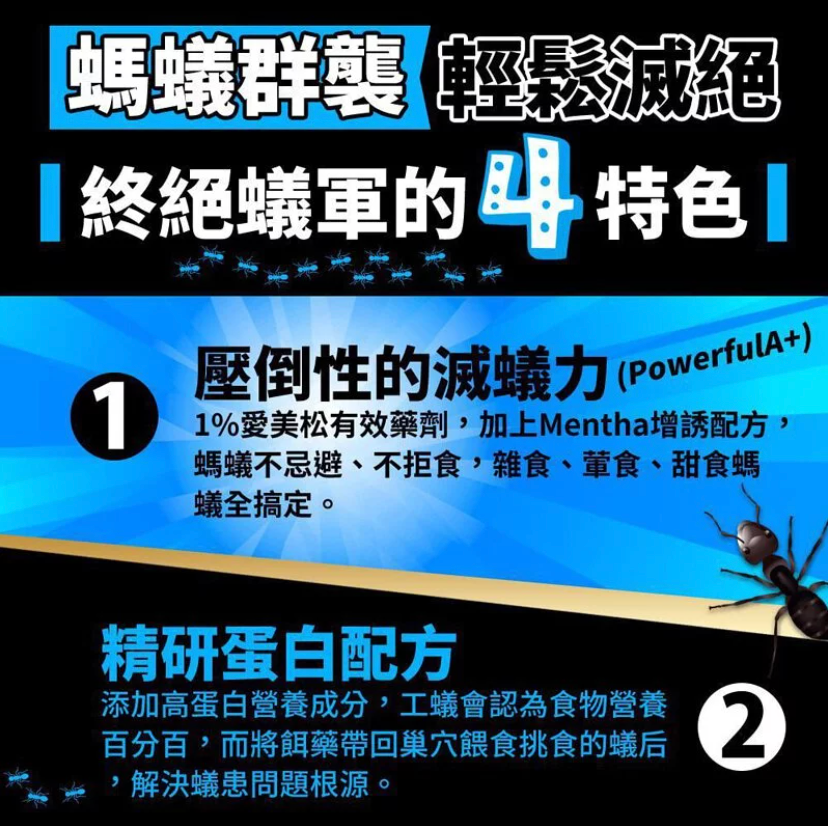 [台灣原裝行貨] 台灣終絕蟻家 輕鬆點 螞蟻絕 (5g)