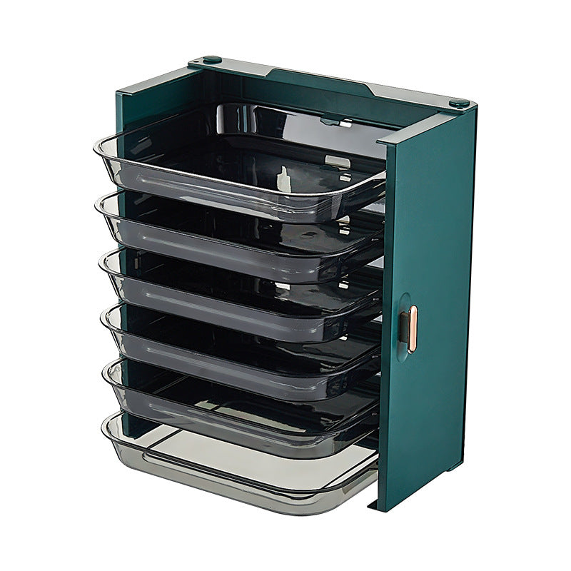 Foldable and wall-mounted six-layer permeable hot pot dish preparation dish side dish dish