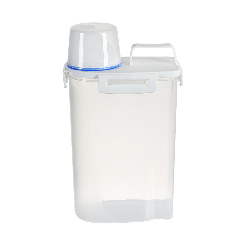 廚房收納透明五穀雜糧防潮密封罐 (灰色 / 2.5L) 塑料收納盒 儲物罐米桶 五穀雜糧罐