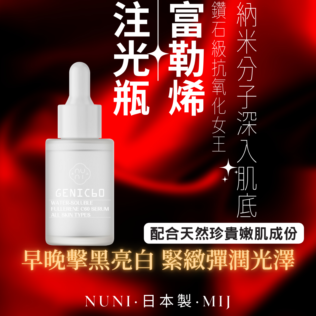 nuni - 【童顏穿梭機】日本GENIC60水溶性富勒烯精華