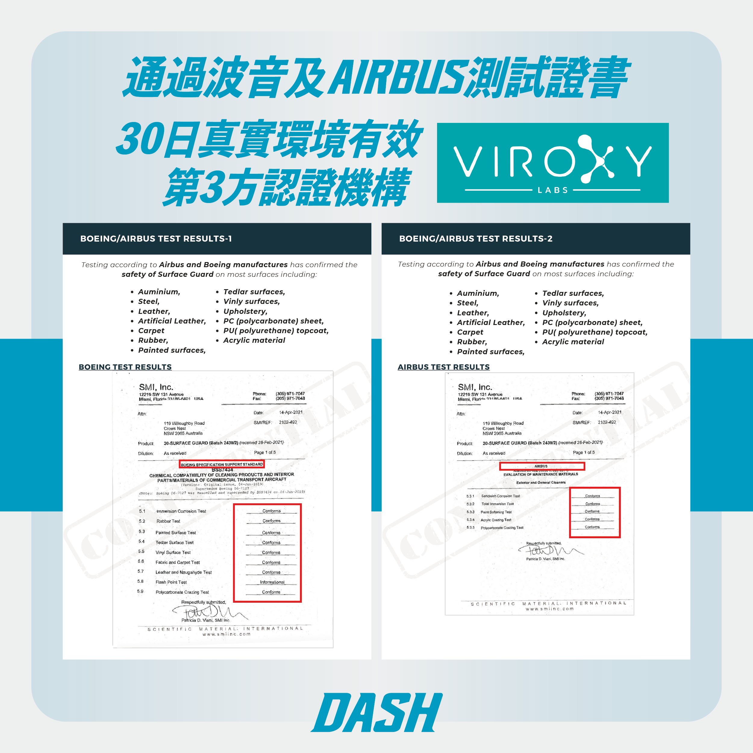 DASH-30 Guard【波音及Airbus選用】醫院級抗菌消毒塗層消毒劑 (500ml)