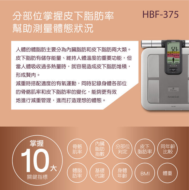 OMRON - HBF-375 身體脂肪測量器【香港行貨】