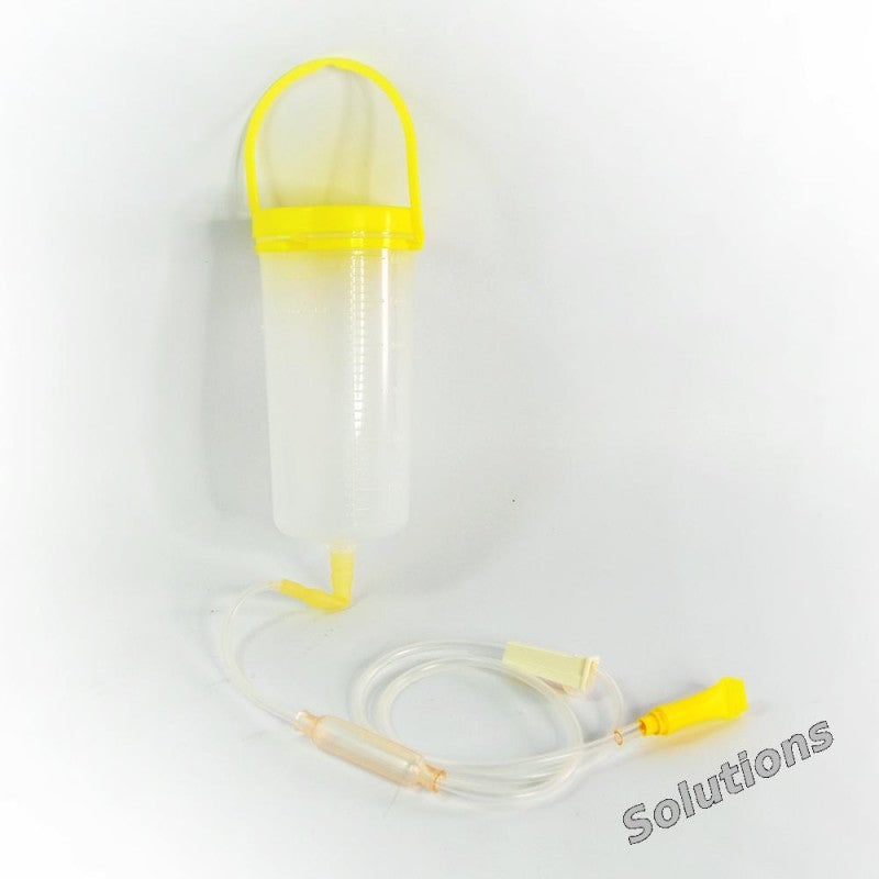 Funnel and connecting hose for pouring liquid food (milk bottle) 600ml Feeding Bottle w/Adm Set 