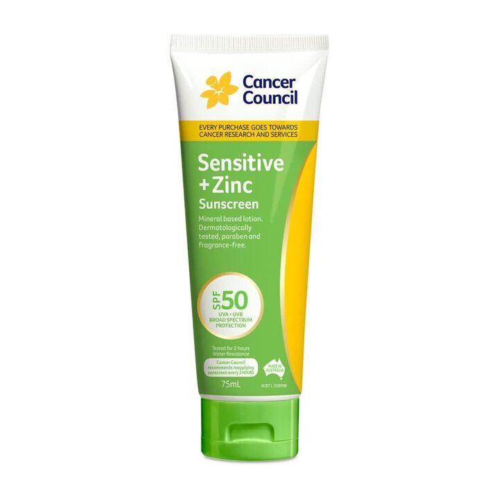 Cancer Council [Dermatologist Verified] Sensitive Sunscreen SPF50+ (75ml)