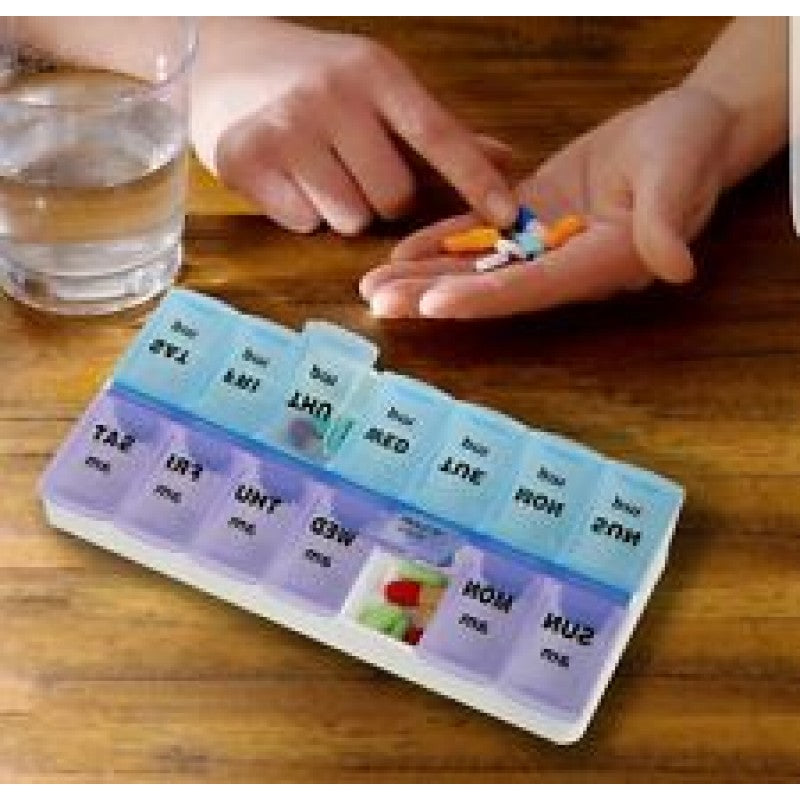 Ezy Dose 7-day pill box (2 times a day) AM/PM 7-day Travel Pill Reminder 