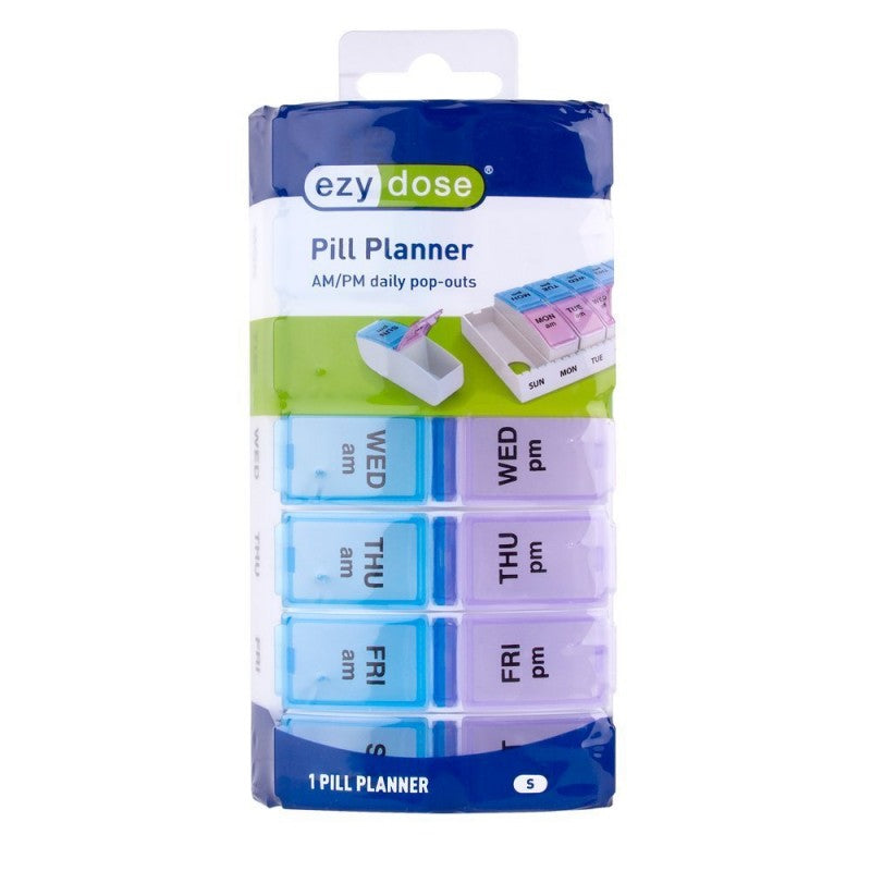 Ezy Dose 7-day pill box (2 times a day) AM/PM 7-day Travel Pill Reminder 