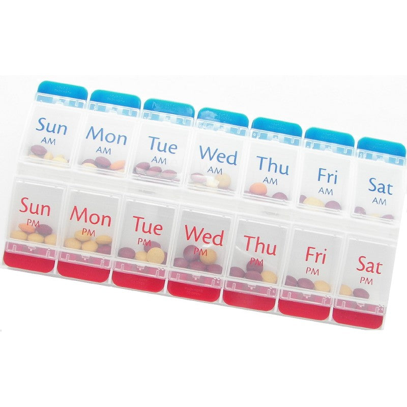 Ezy Dose 7-day XL Push Button Pill Planner (2 times a day) AM/PM 7-day XL Push Button Pill Planner