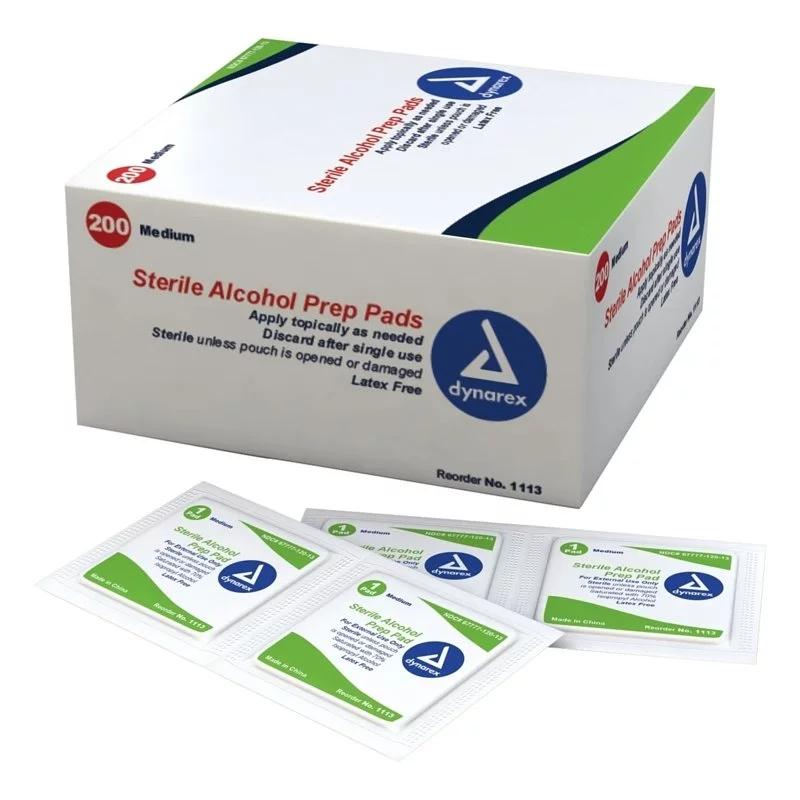 Dynarex Alcohol Prep Pad Medical Disinfectant Antibacterial Alcohol Wet Wipes [Box] [200pcs]