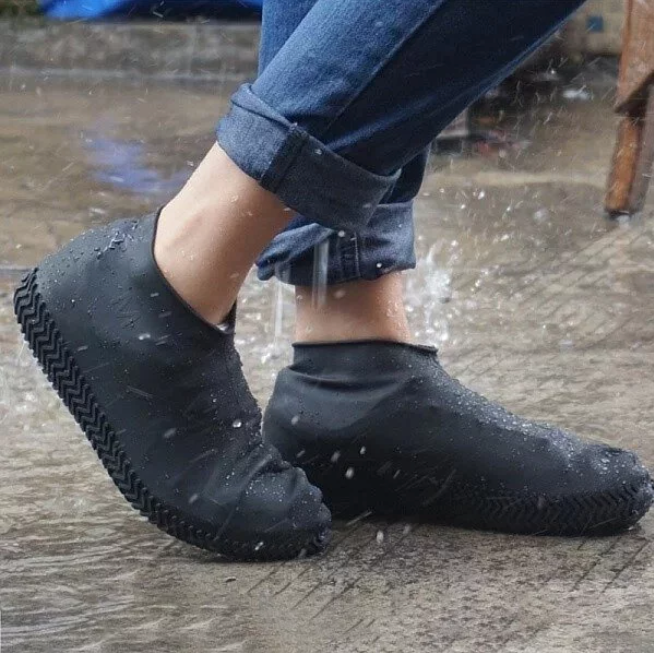 Accion Stretch Waterproof Non-slip Check Shoe Cover (Black)