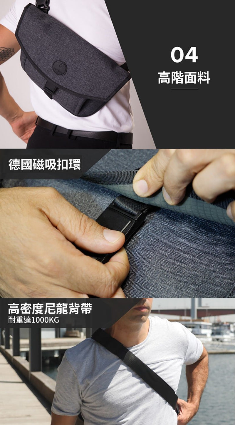 澳洲 ALPAKA - ALPHA Messenger 多功能防盜斜肩郵差包 - 黑色