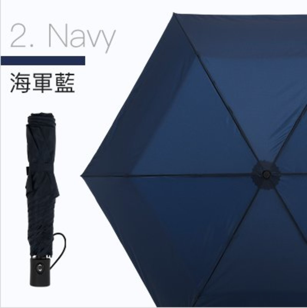 Amvel - VERYKAL Super light one-touch automatic folding umbrella｜water cover｜automatic switch cover｜sun protection｜sunshade｜bone-retracting cover｜164g｜windproof-Navy Blue