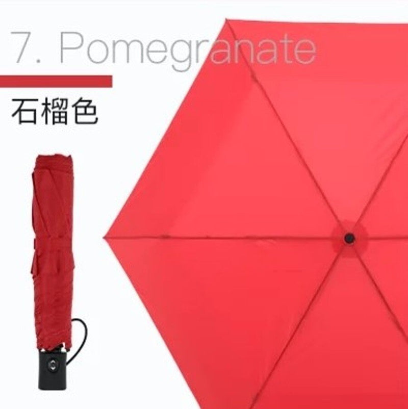 Amvel - VERYKAL Ultra-light one-touch automatic folding umbrella｜water cover｜automatic switch cover｜sunscreen｜sunshade｜bone-shrinking cover｜164g｜windproof-Pomegranate Red