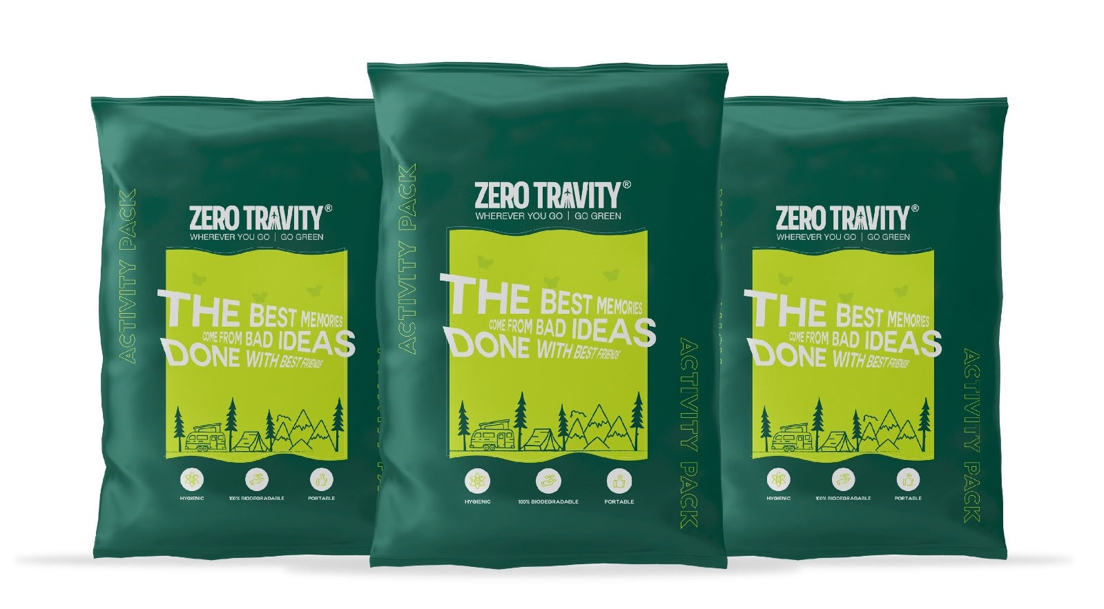 ZERO TRAVITY - Accompanying eco-friendly travel set (compressed towel + bath towel + pillow case each)