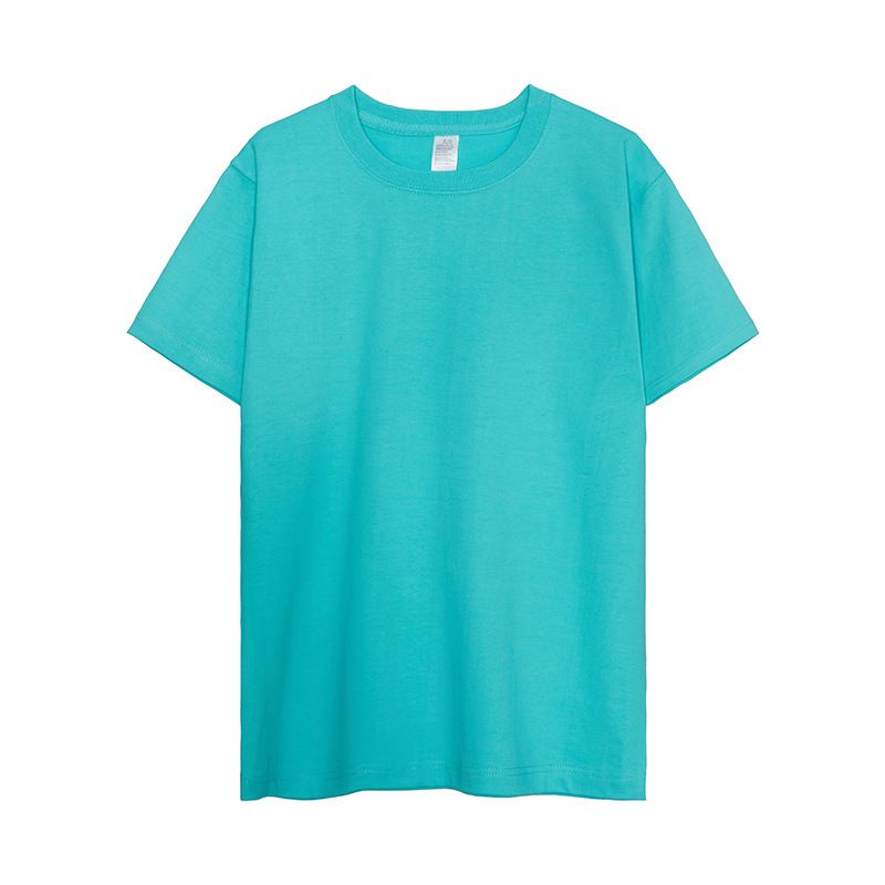 日系美式純棉300磅重磅復古純色圓領打底男女T恤