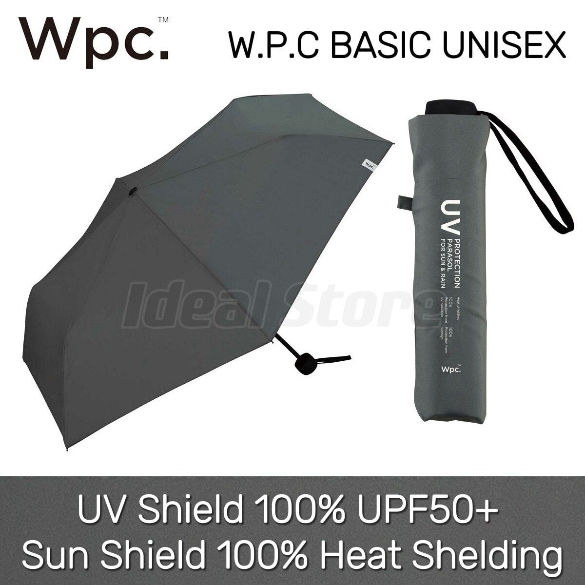 W.P.C. - UV Protection PARASOL 防熱防UV晴雨兼用折疊傘 (801-9236) ｜WPC｜BASIC UNISEX｜晴雨兼用｜縮骨傘｜抗UV｜防UV｜防曬 - 灰色