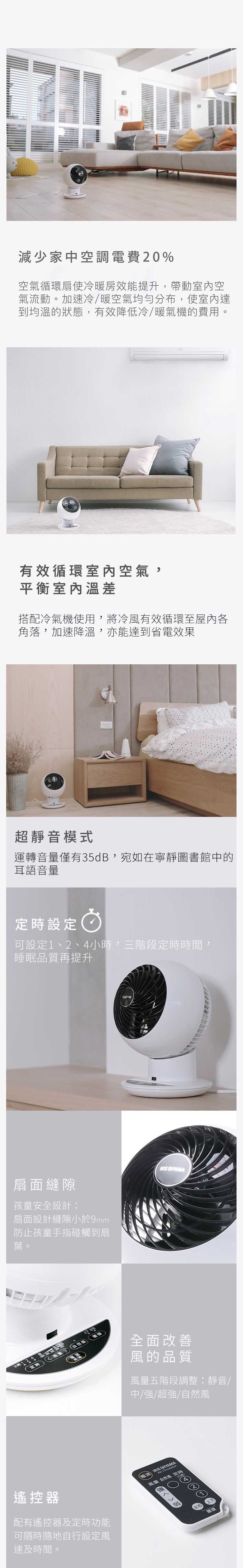 IRIS - PCF-SC15T 超強全方位靜音循環風扇｜對流風扇｜循環扇