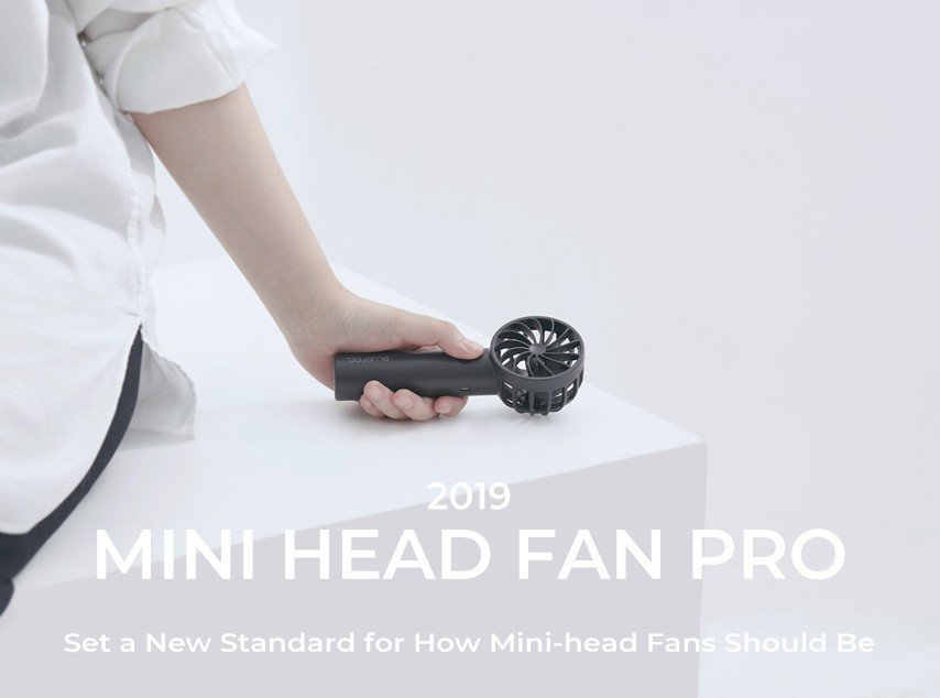 Bluefeel - (Made in Korea) Mini Head Fan Pro Portable Fan - Black [Licensed in Hong Kong]
