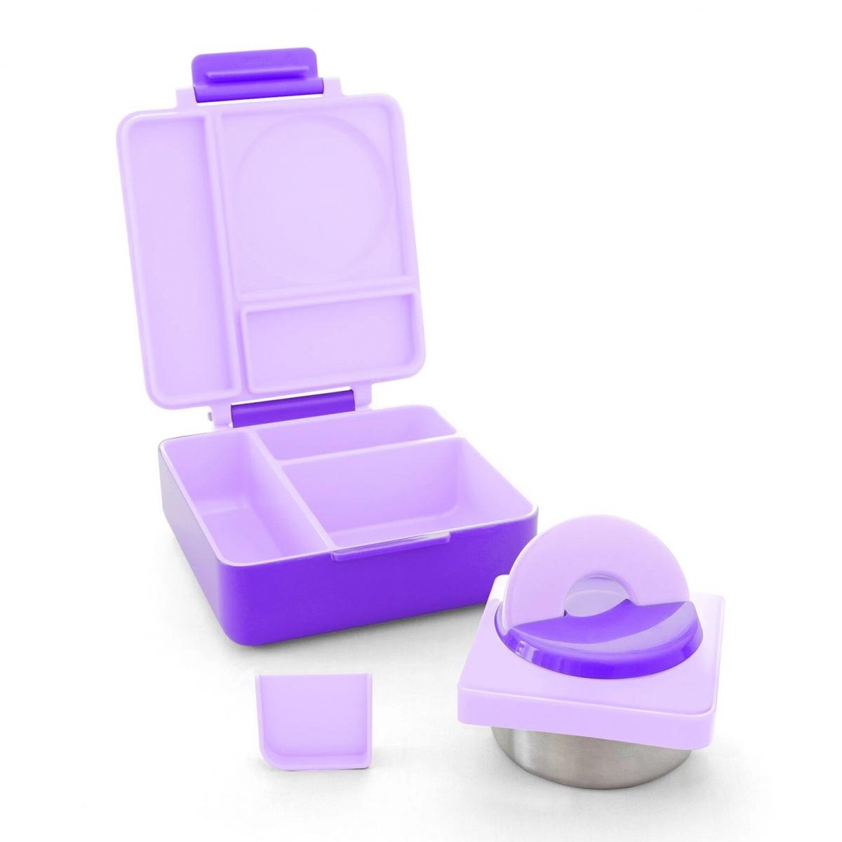 OmieBox - Hot and cold three-layer leak-proof lunch box - Purple