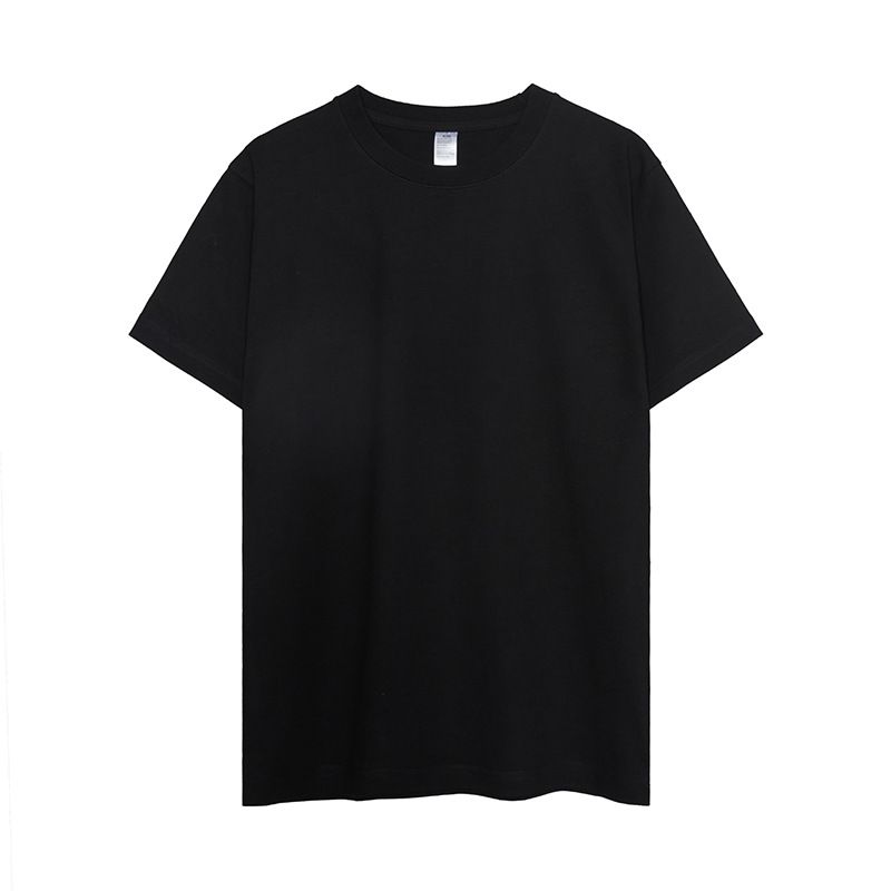 日系美式純棉300磅重磅復古純色圓領打底男女T恤
